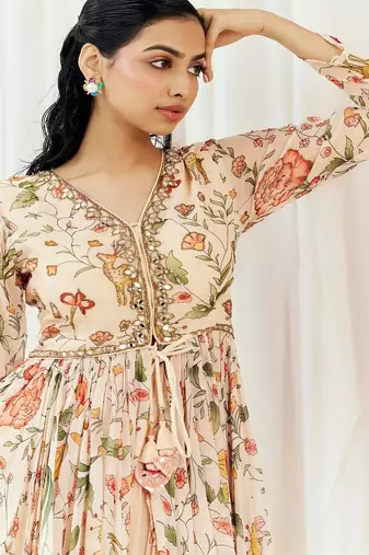 Multicolor printed georgette co ord set