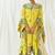 Yellow printed crepe kaftan