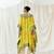 Yellow printed crepe kaftan