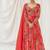 Red printed georgette anarkali
