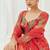 Red printed georgette anarkali
