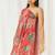Red printed crepe kaftan