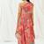 Red printed crepe kaftan