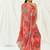 Red printed crepe kaftan