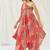 Red printed crepe kaftan