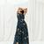 Navy blue printed crepe jumpsuit