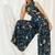 Navy blue printed crepe jumpsuit