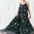 Navy blue printed georgette co ord set