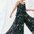Navy blue printed georgette co ord set