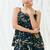 Navy blue printed georgette co ord set