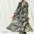 Black printed crepe jacket set