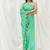 Turquoise blue printed crepe kaftan