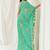 Turquoise blue printed crepe kaftan