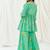 Turquoise blue printed crepe co ord set
