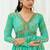 Turquoise blue printed crepe co ord set