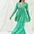 Turquoise blue printed crepe co ord set