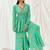 Turquoise blue printed crepe co ord set
