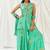 Turquoise blue printed crepe sharara