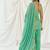 Turquoise blue printed crepe sharara