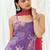 Violet embroidered georgette sharara