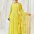 Yellow plain georgette anarkali