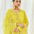 Yellow plain georgette anarkali