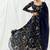 Navy blue printed georgette anarkali