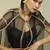 Black plain silk cape set