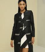 Black plain silk jacket
