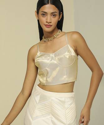 White plain silk jacket set 4
