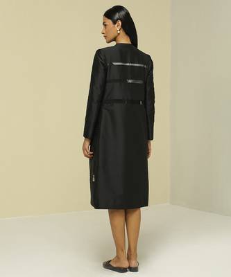 Black plain silk jacket 2
