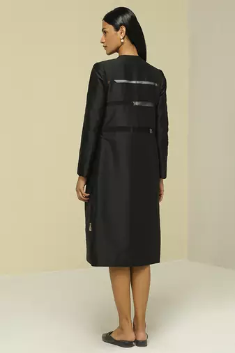 Black plain silk jacket