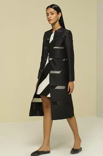 Black plain silk jacket
