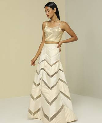 White plain silk jacket set 5