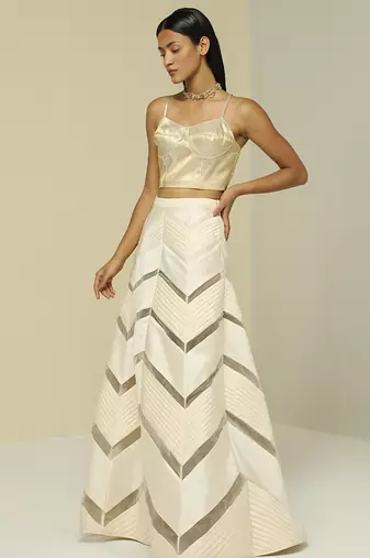 White plain silk jacket set