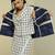 Blue plain silk jacket