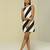 Black & white plain silk short dress