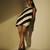 Black & white plain silk short dress