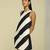 Black & white plain silk short dress