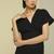 Black plain crepe jumpsuit