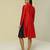 Red plain silk short dress