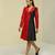 Red plain silk short dress