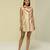 Beige plain silk short dress