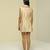 Beige plain silk short dress