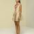 Beige plain silk short dress