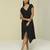 Black plain linen short dress