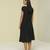 Black plain linen short dress