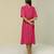 Pink plain linen maxi dress