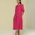 Pink plain linen maxi dress