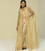 Black plain silk cape set